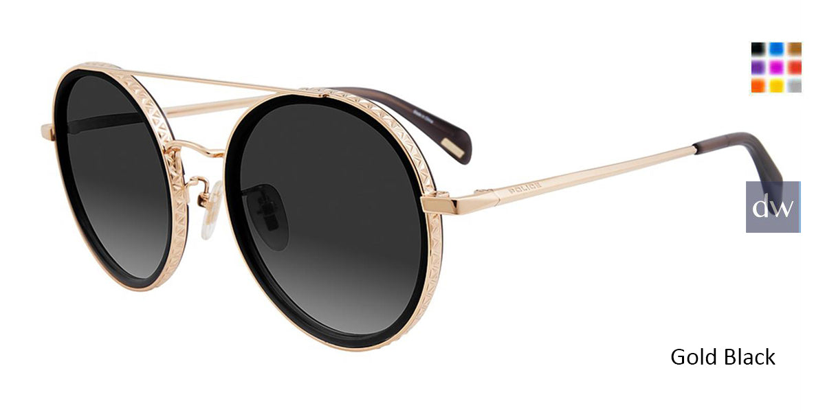 Gold Black Police SPL830 Sunglasses.