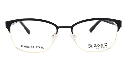 Black/Gold ST. MORITZ Cherie Eyeglasses.