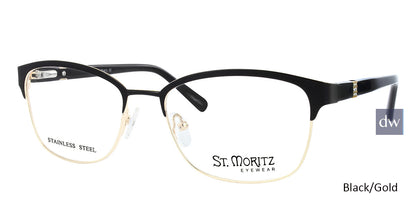Black/Gold ST. MORITZ Cherie Eyeglasses.