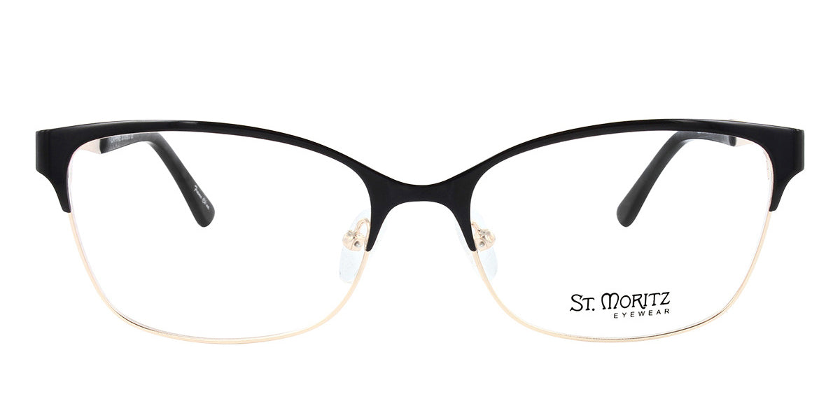 Black/Gold ST. MORITZ Daphne Eyeglasses.