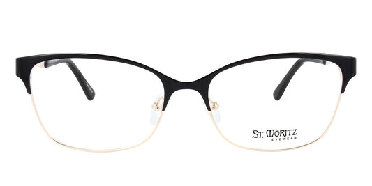 Black/Gold ST. MORITZ Daphne Eyeglasses.