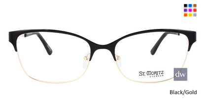 Black/Gold ST. MORITZ Daphne Eyeglasses.