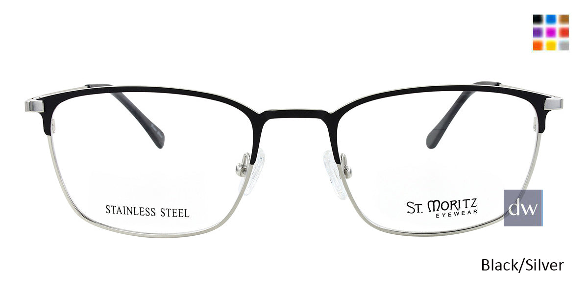 Black/Silver ST. Moritz ENZO Eyeglasses.