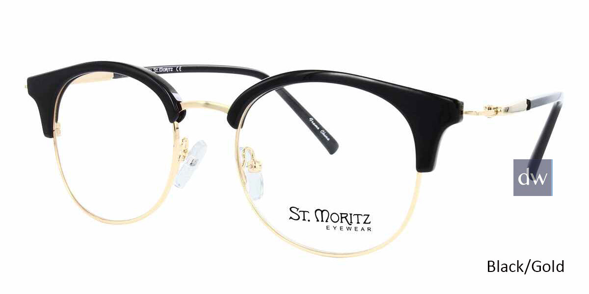 Black/Gold ST. MORITZ Hayden Eyeglasses - Teenager.