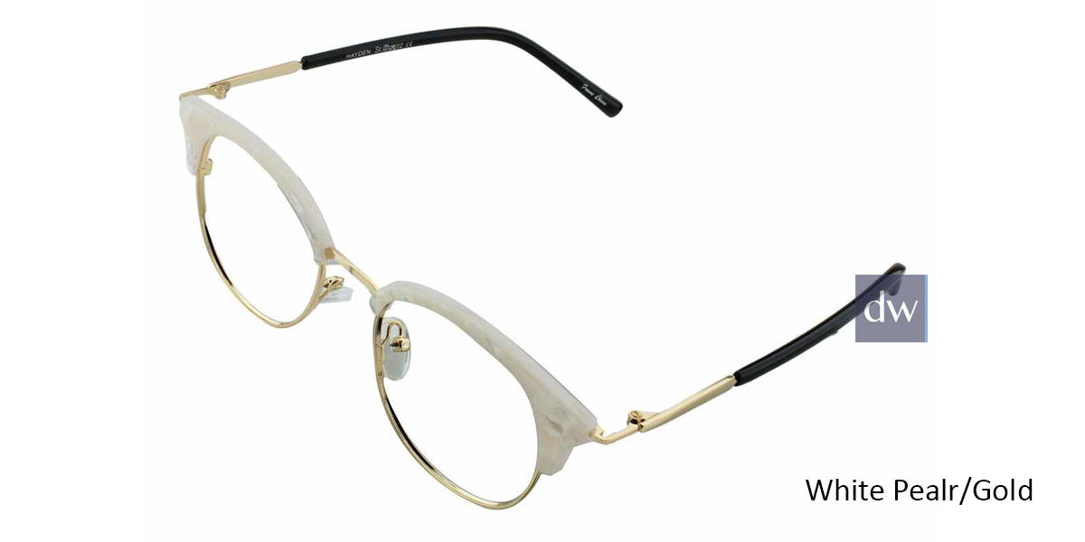 White Pearl/Gold ST. MORITZ Hayden Eyeglasses - Teenager.
