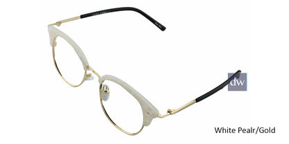 White Pearl/Gold ST. MORITZ Hayden Eyeglasses - Teenager.