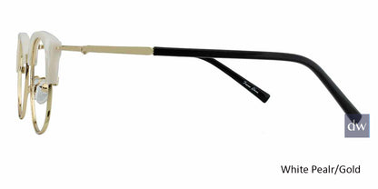 White Pearl/Gold ST. MORITZ Hayden Eyeglasses - Teenager.