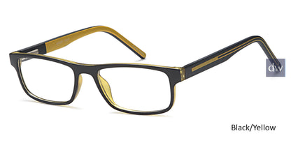 Black Yellow Capri Millennial Story Eyeglasses - Teenager.