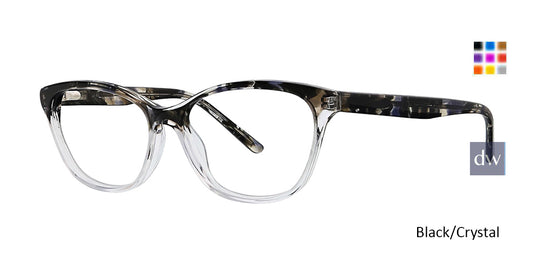 Black/Crystal Xoxo Silves Eyeglasses.