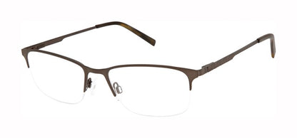 Geoffrey Beene G485 Rectangle Semi-Rimless Eyeglasses in Slate Dark Gunmetal — men's steel & copper-beryllium frame
