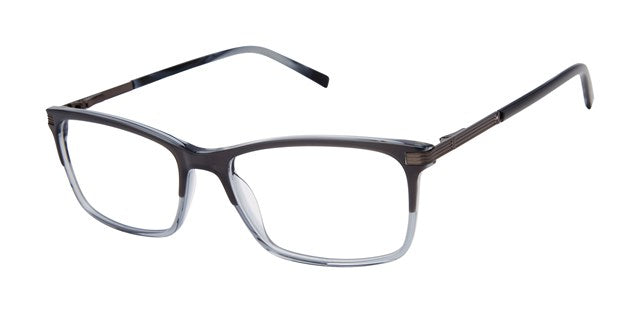 Geoffrey Beene G541 Soft Rectangle Eyeglasses in Slate Darkgun — men's acetate front stainless steel temple frame