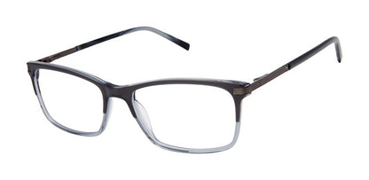 Geoffrey Beene G541 Soft Rectangle Eyeglasses in Slate Darkgun — men's acetate front stainless steel temple frame