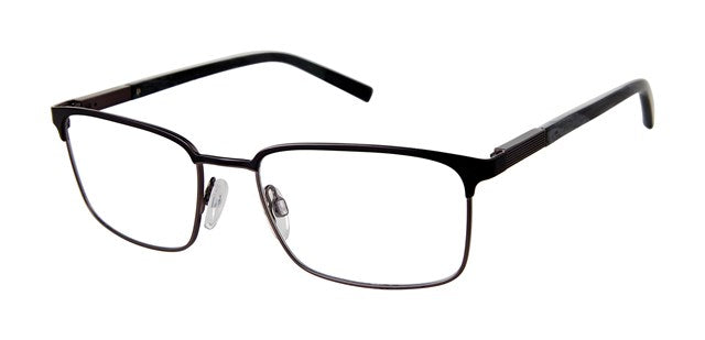 Geoffrey Beene G481 Soft Rectangle Eyeglasses in Slate Gunmetal — men's stainless steel & acetate frame