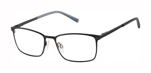 Geoffrey Beene G487 Soft Rectangle Eyeglasses in Slate — men's full stainless steel frame
