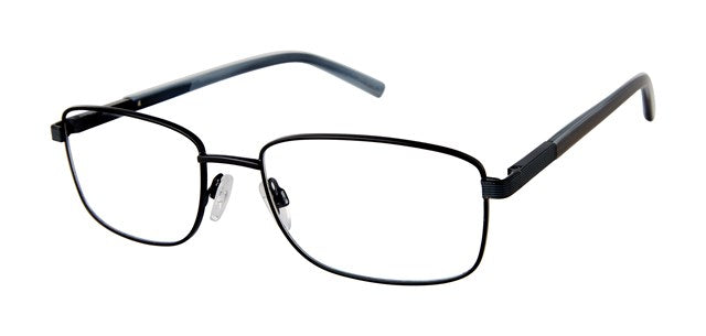 Geoffrey Beene G482 Soft Rectangle Eyeglasses in Slate — men's wide-fit stainless steel & acetate frame