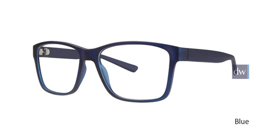 Gallery Steven Rectangle Eyeglasses in Blue — men's full plastic frame with adjustable nose pads, windsor rectangular silhouette
