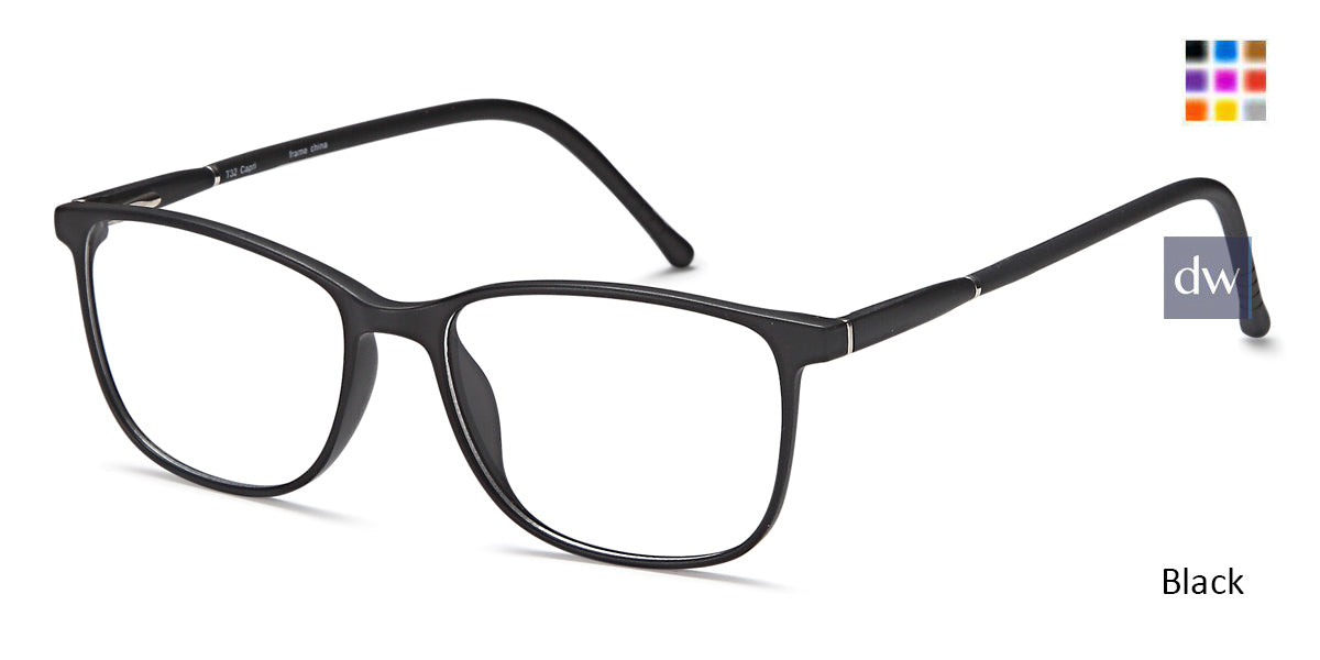 Black Capri Trendy T32 Eyeglasses  - Teenager