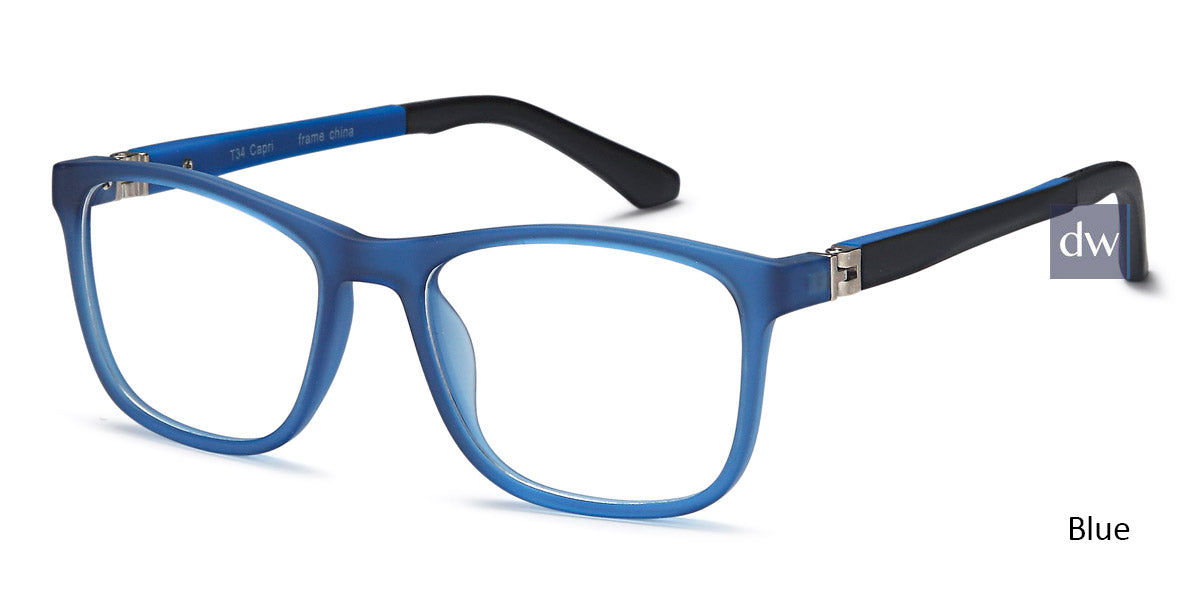 Blue Capri Trendy T34 Eyeglasses - Teenager