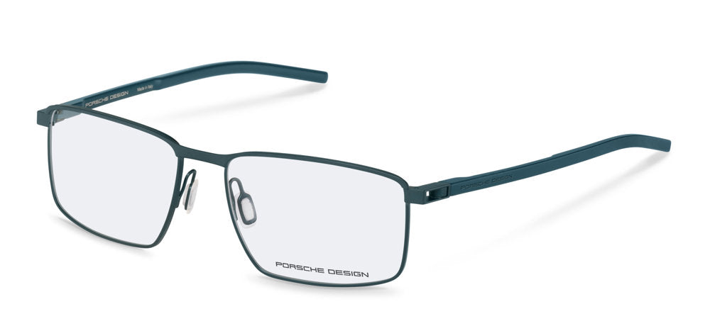 Porsche Design P8784 men's square full-rim eyeglasses in Teal, with slim temples and separate nose pads.

