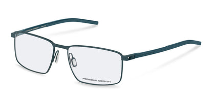 Porsche Design P8784 men's square full-rim eyeglasses in Teal, with slim temples and separate nose pads.

