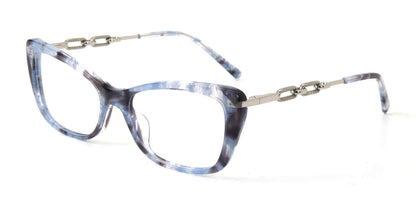 Jones New York VJON795 Cat Eye Eyeglasses in Teal — women's full acetate front with metal temples

