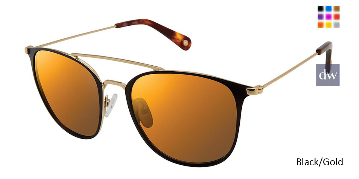 Black/Gold Sperry TIERRA Polarized Sunglasses.