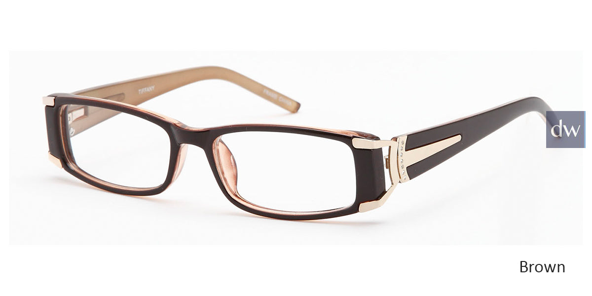 Brown Capri Traditional Plastics Tiffany Eyeglasses - Teenager.