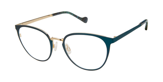 Teal/Gold Mini 742005 Eyeglasses.