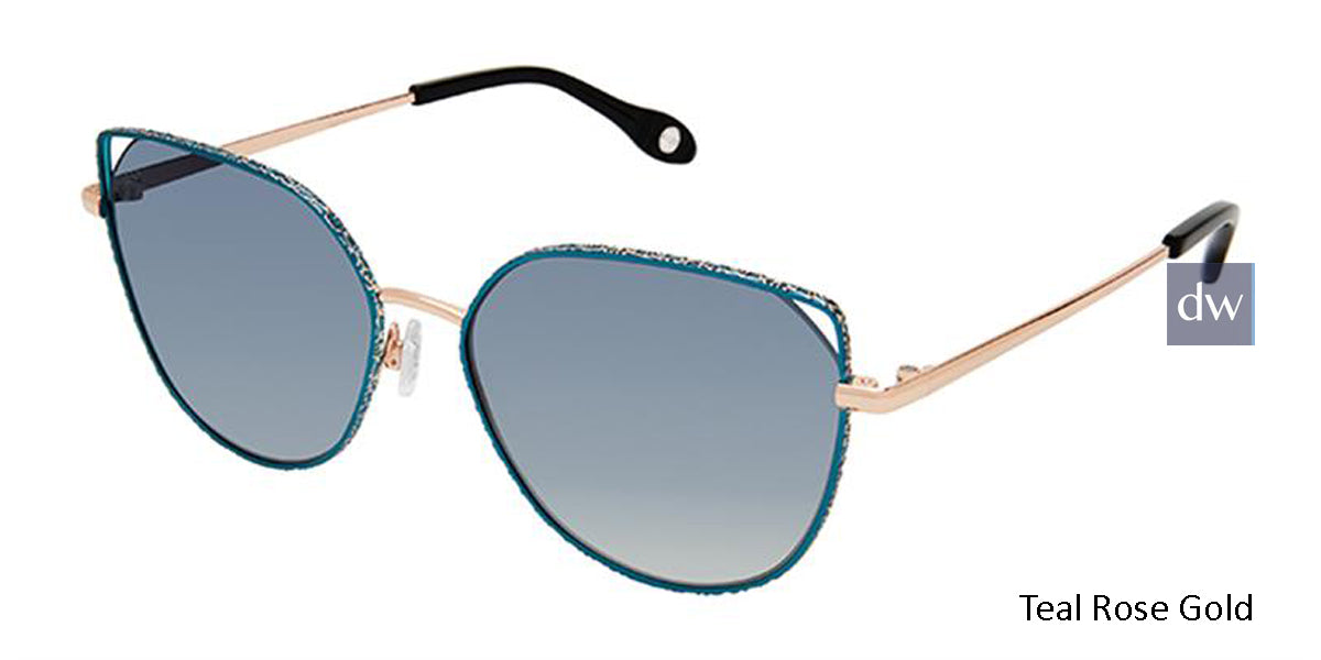 Teal Rose Gold Fysh F-2062 Sunglasses.