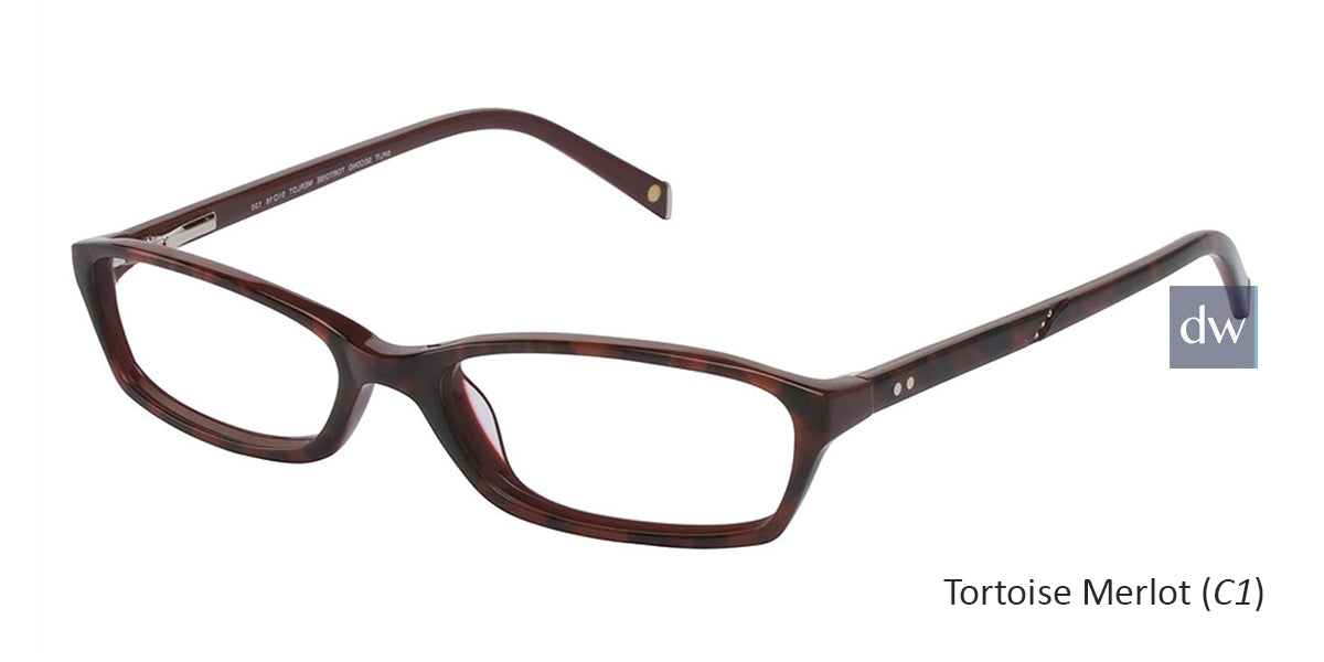 Tortoise Merlot (C1) Lisa Loeb Split Second Eyeglasses.