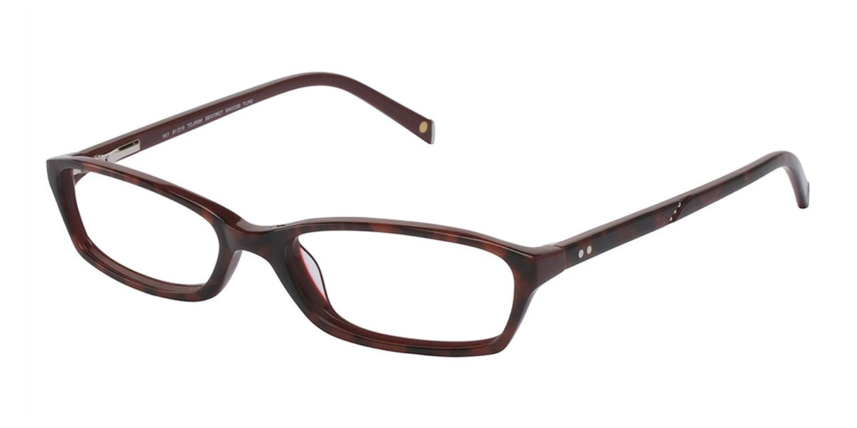 Tortoise Merlot (C1) Lisa Loeb Split Second Eyeglasses.