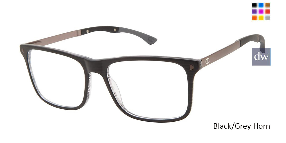 Black/Grey c01 Horn Champion Tril Eyeglasses.