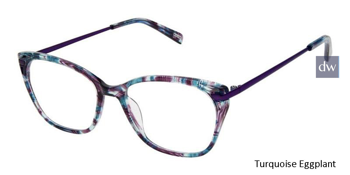 Turquoise Eggplant Kliik Denmark K-689 Eyeglasses - Teenager