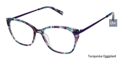 Turquoise Eggplant Kliik Denmark K-689 Eyeglasses - Teenager