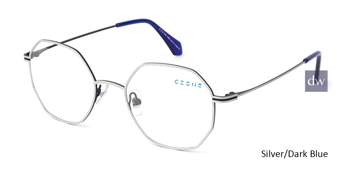 Silver/Dark Blue C-Zone U1202 Eyeglasses.