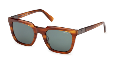 Matte Green Tortoise:
Guess GU6894 Geometric Square Sunglasses in Matte Green Tortoise — men's full acetate frame, oversized 58mm
