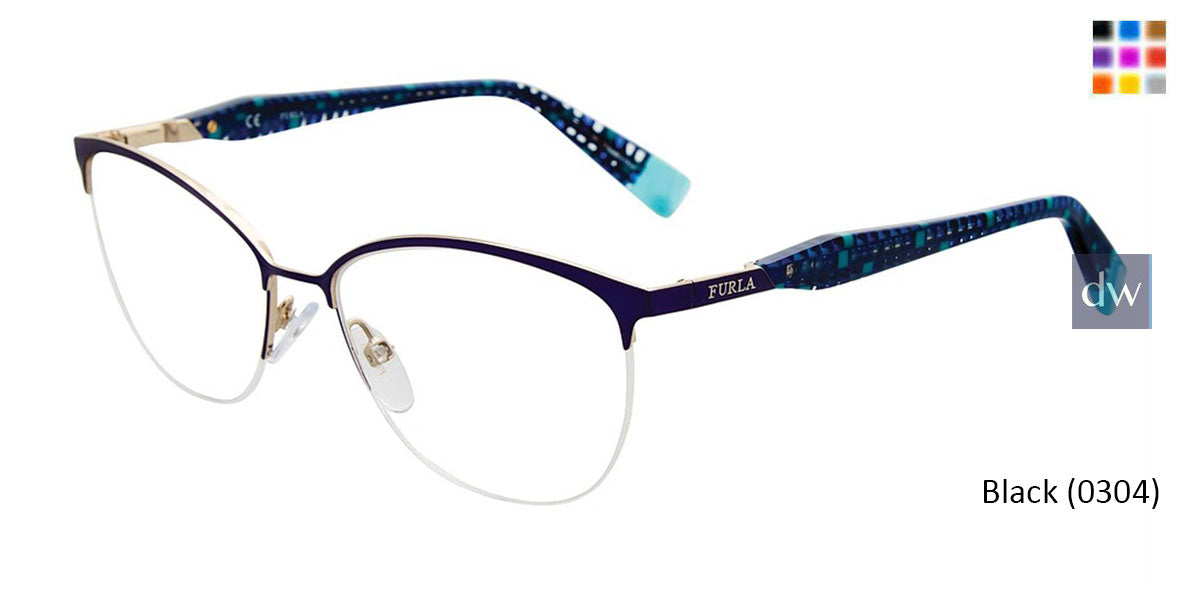 Black (0304) Furla VFU079 Eyeglasses