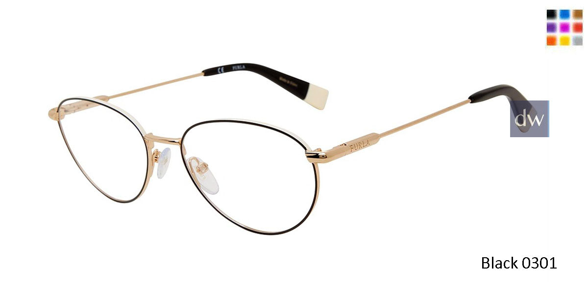Black 0301 Furla VFU302 Eyeglasses.