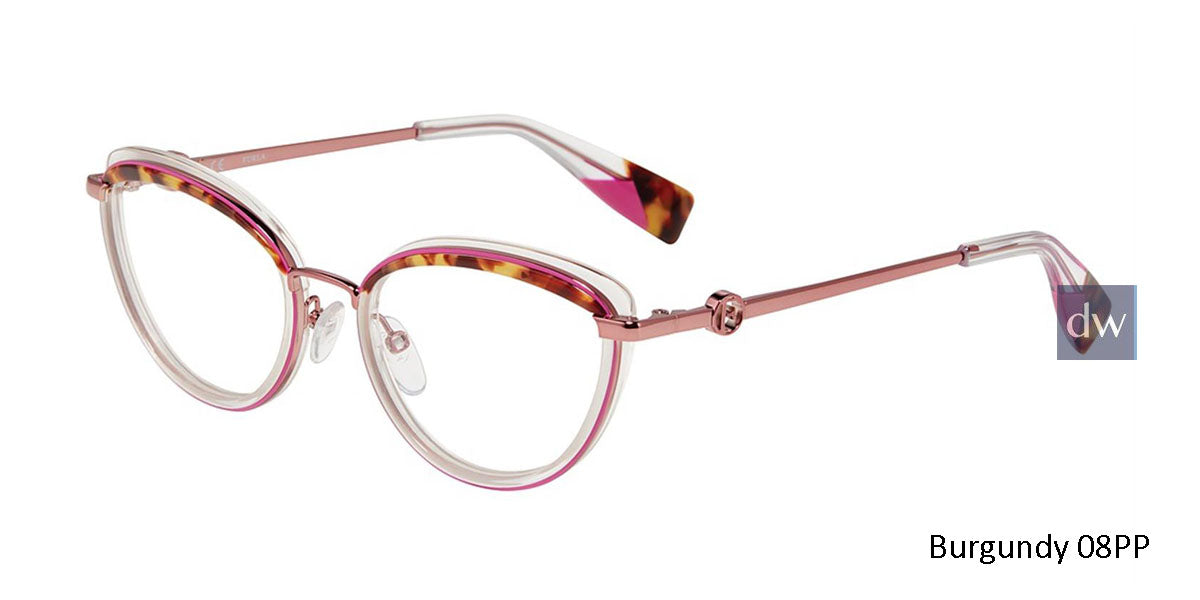 Burgundy 08PP Furla VFU357 Eyeglasses.