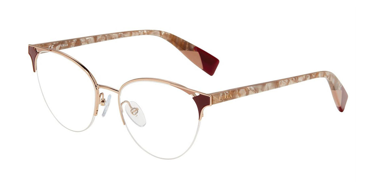 Burgundy 08MD Furla VFU361 Eyeglasses.