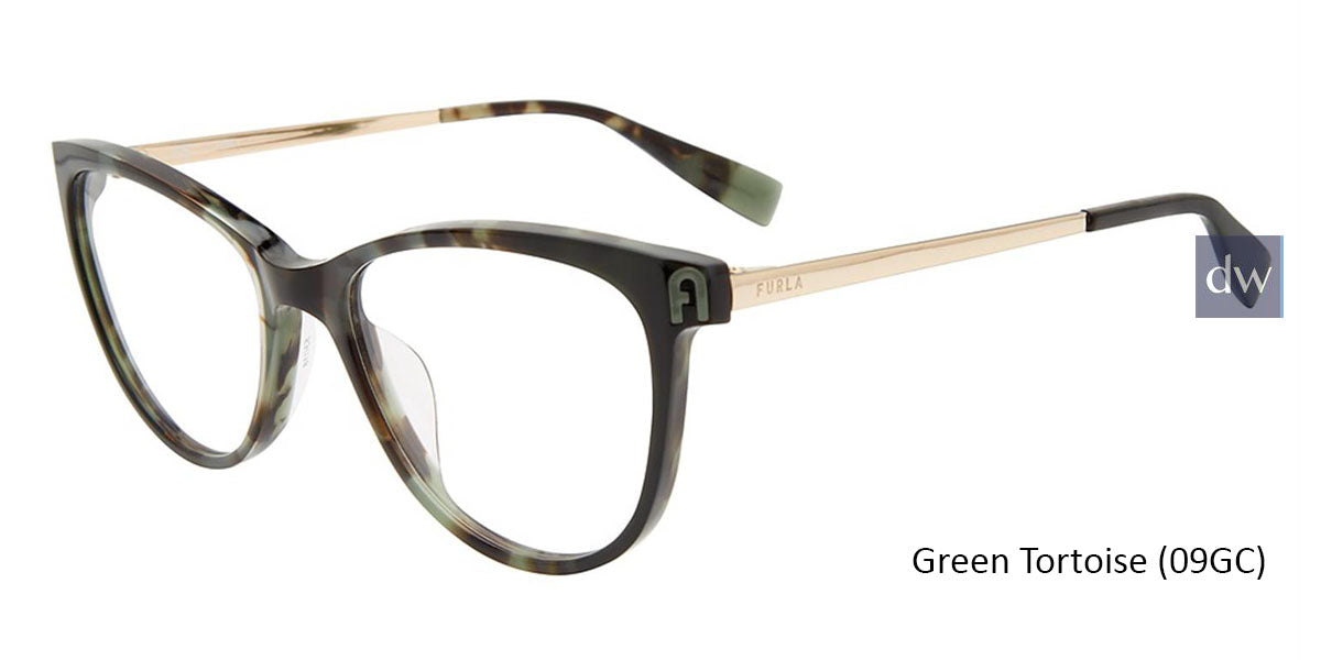 Green Tortoise (09GC) Furla VFU495 Eyeglasses