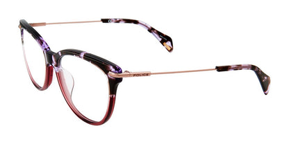 purple Tortoise Burgundy Police VPL505 Eyeglasses.