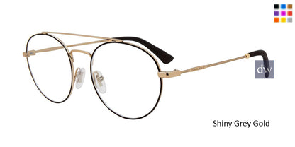 Shiny Grey Gold Police VPL728 Eyeglasses.