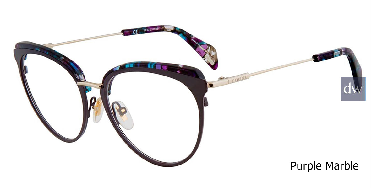 Purple Marble Police VPL734 Eyeglasses.