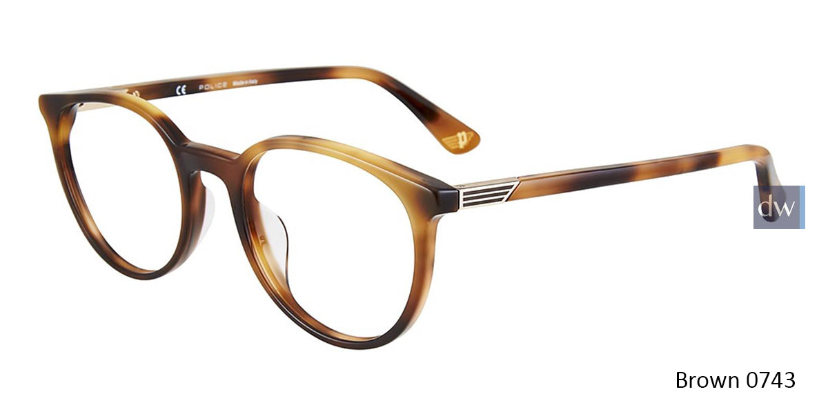 Brown 0743 Police VPL883N Eyeglasses