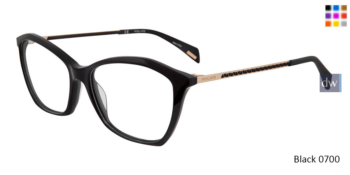 Black 0700 Police VPL840 Eyeglasses.