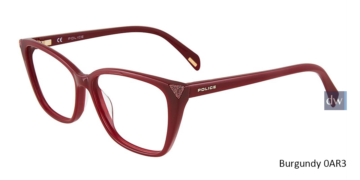 Burgundy 0AR3 Police VPL929 Eyeglasses.
