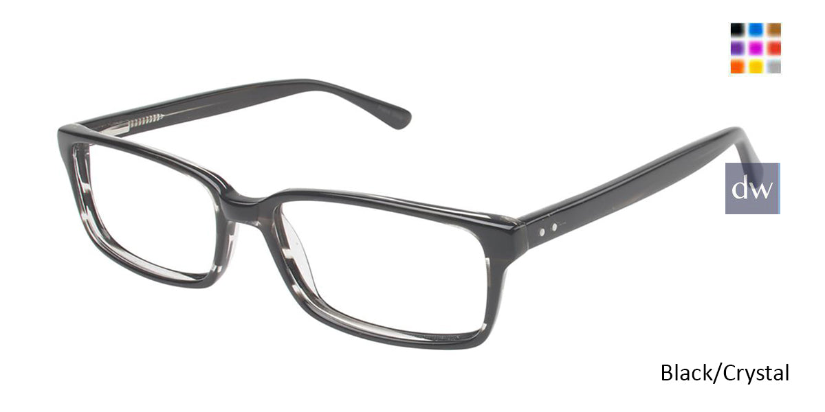 Black/Crystal (c01) Vision's 202 Eyeglasses.