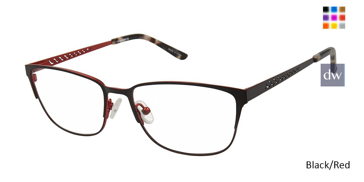 Black/Red (c01) Vision's 236 Eyeglasses.
