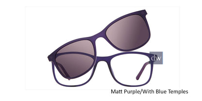Matt Purple/With Blue Temples Vivid Collection Vivid 6016 Eyeglasses - Teenager.